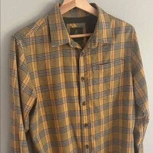 Prana Alabaster Flannel Plaid Men's Shirt Size Small